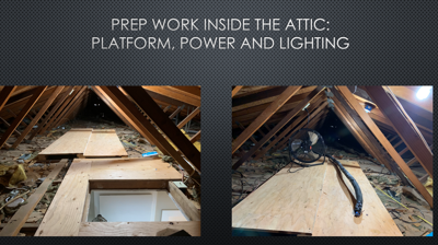 Prep Work Inside Attic: Platform, Power & Lighting Photo